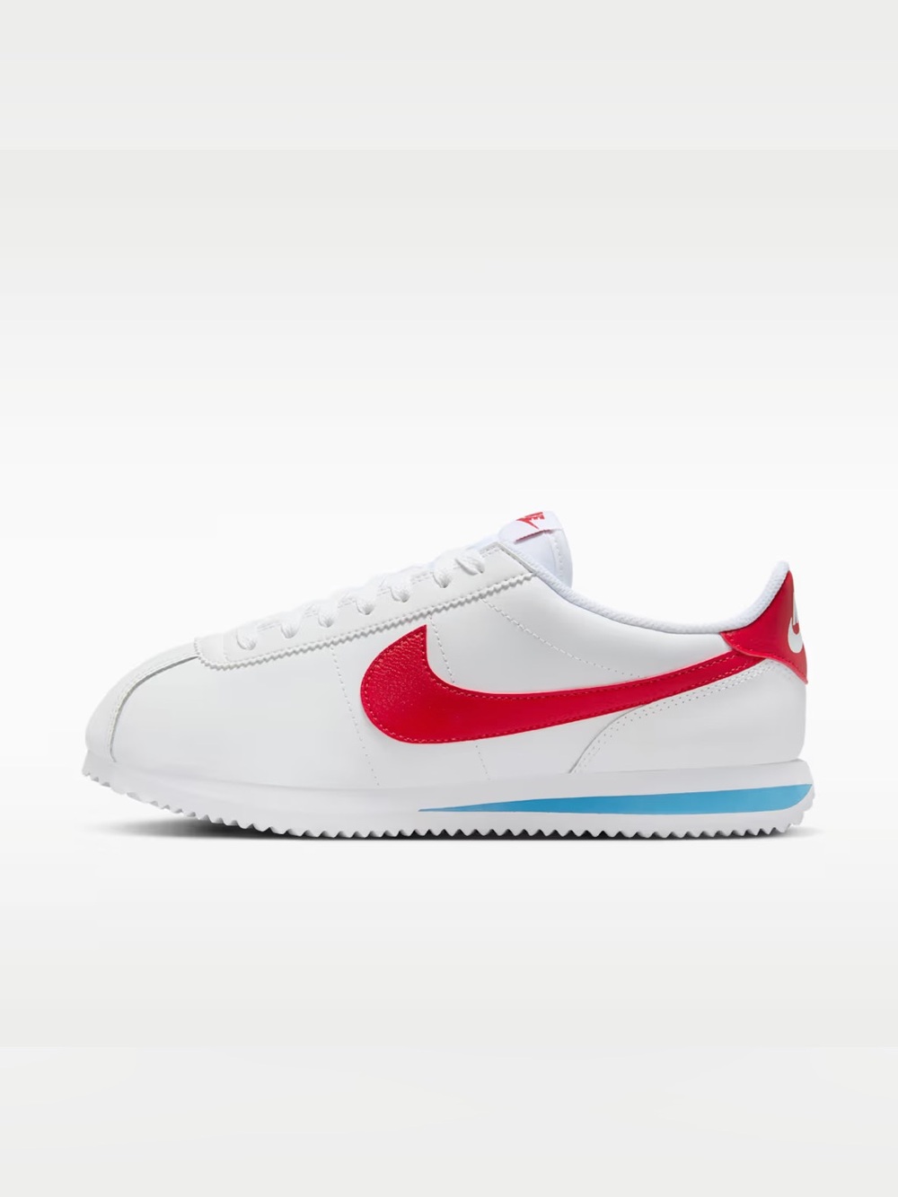 Nike Cortez White Red Blue Athletic Shoes